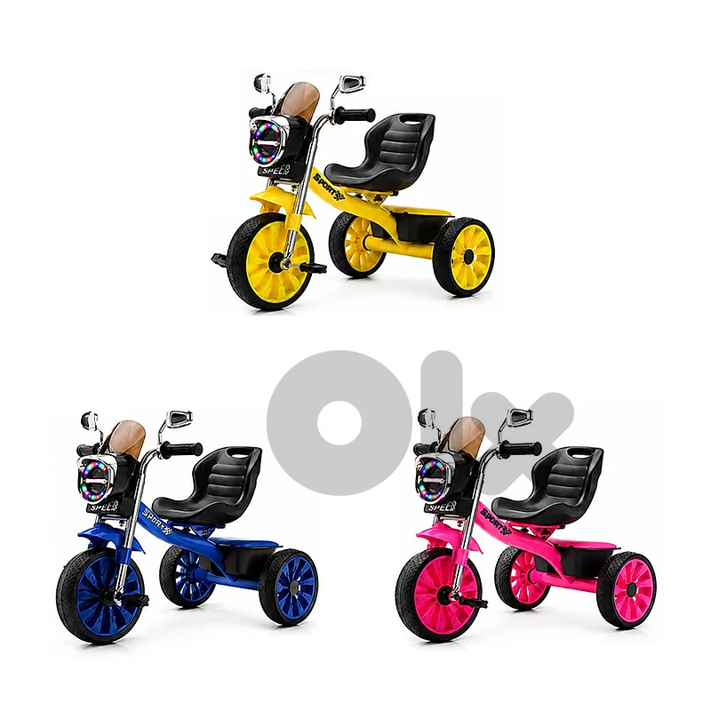 Kids Modern Sports Tricycle with Music and LED Lights - دراجة ثلاثية