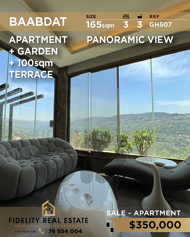 Apartment for sale in Baabdat GH507 شقة للبيع في بعبدات