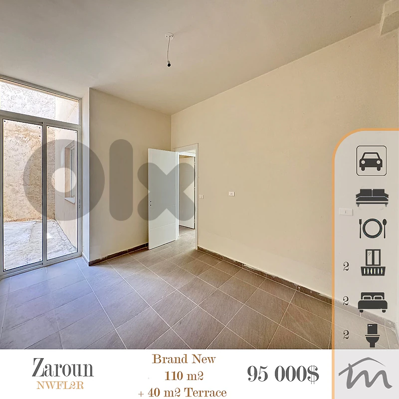 Zaroun - Douar | Brand New 110m² + 40m² Terrace | 2 Balconies | Catch