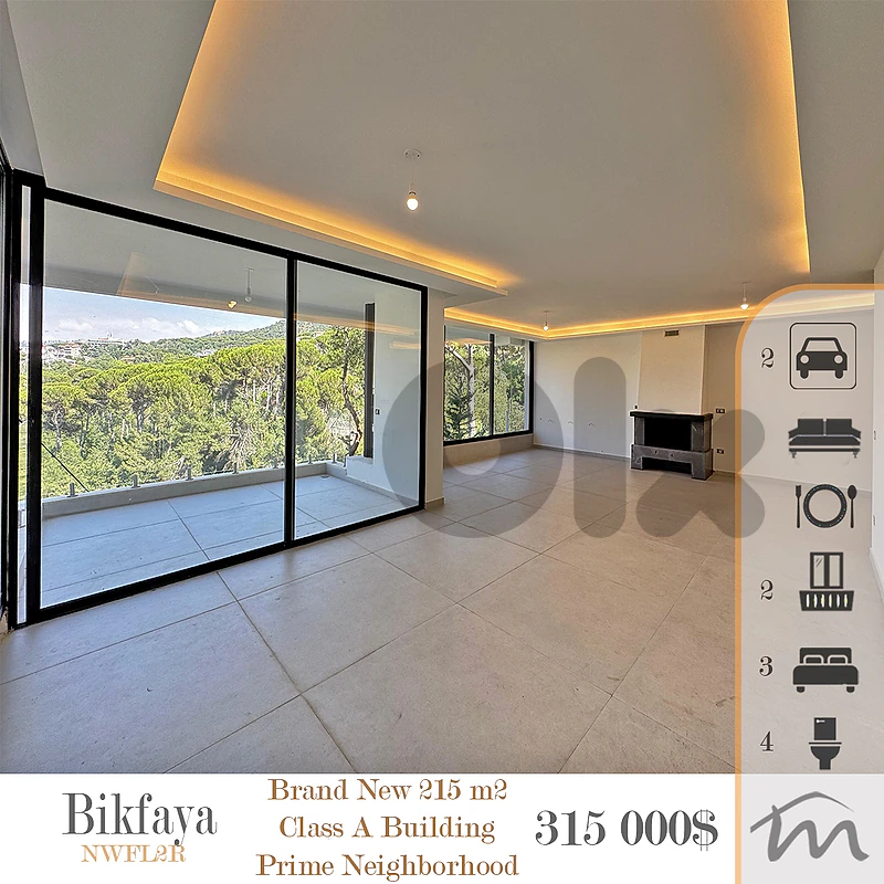 Bikfaya | Signature 215m² Apt | Class A Building | Prime Neighborhood