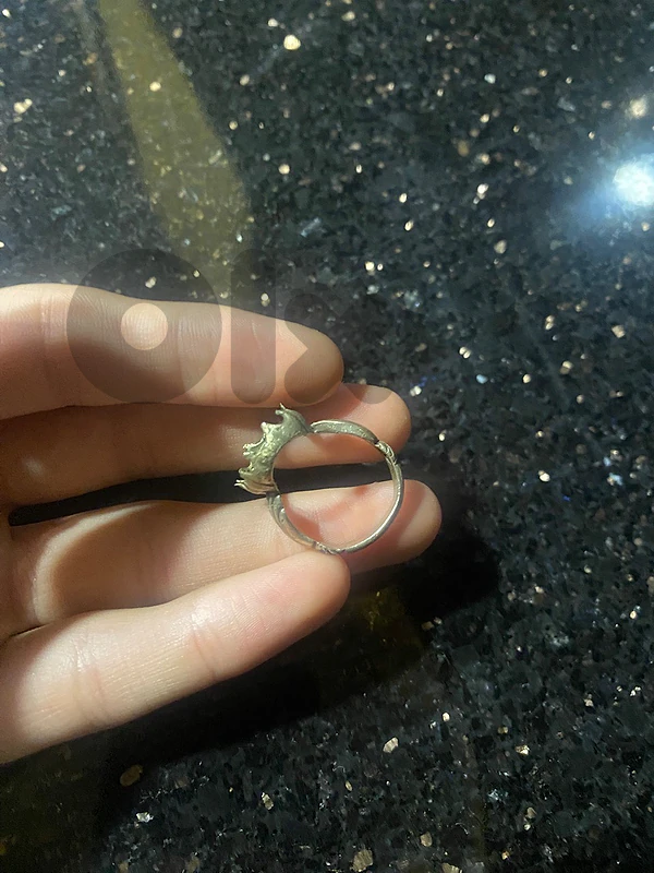 silver ring damaged