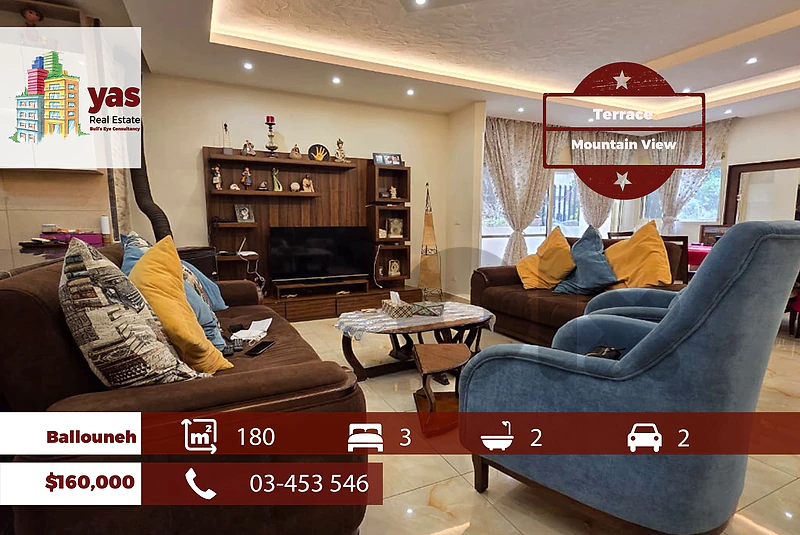 Ballouneh 180m2 | Terrace | Prime Location | Calm Area | TO/RKH