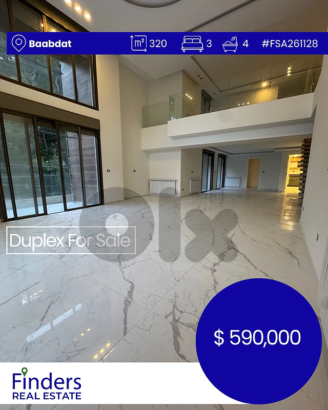 Duplex for sale in Baabdat! شقة دوبلكس للبيع في بعبدات!