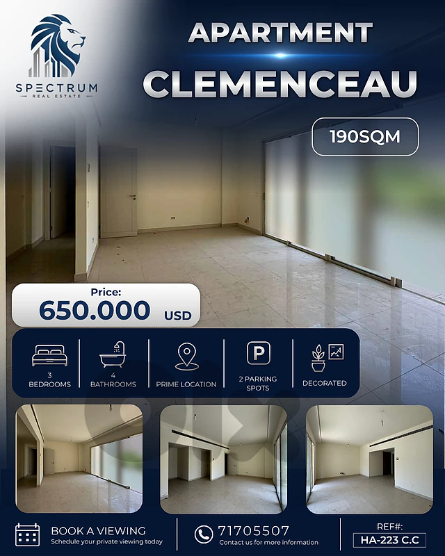 SPACIOUS IN CLEMENCEAU PRIME | 190SQ | 3 BEDROOMS | HA-223 SPACIOUS IN CLEMENCEAU PRIME | 190SQ | 3 BEDROOMS | HA-223