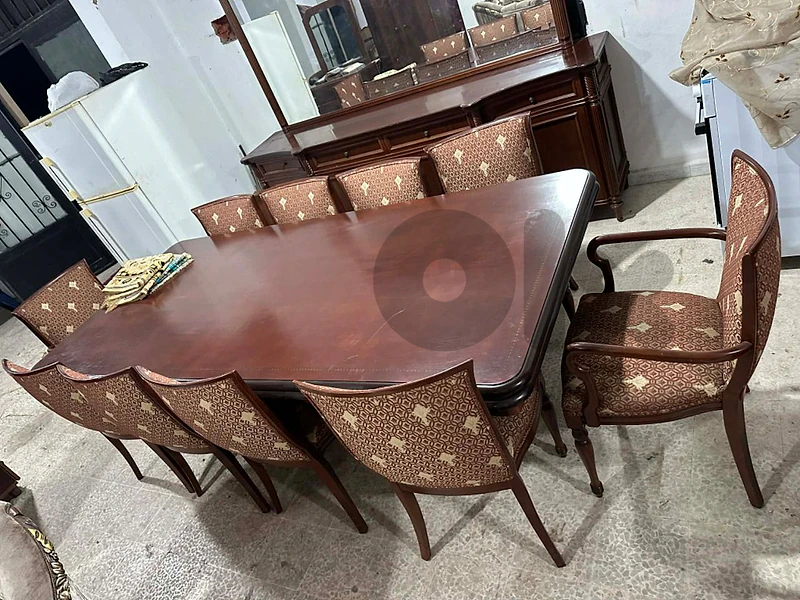 اوضة سفرة خشب زان ولاتي ملبسة قشر
