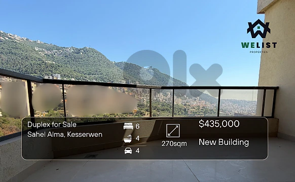 Duplex Apartment for sale in Sahel Alma شقة للبيع في ساحل علما