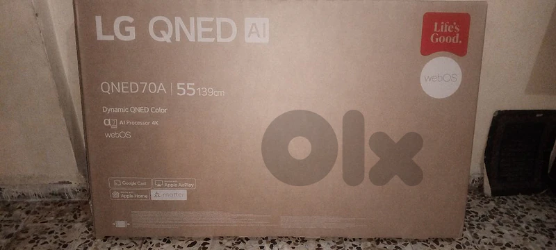 تلفزيون LG QNED 70 55 inch جديد مش مفتوح بالكرتونة مع الكفالة الأصلية