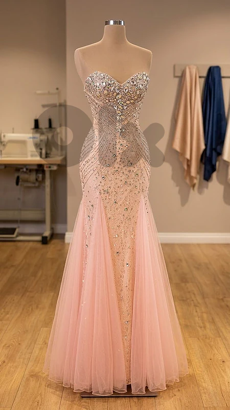 light pink long dress