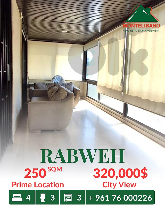 250 sqm Apartment For Sale in Rabweh with City View