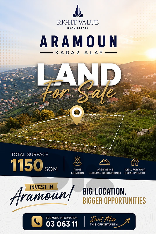 LAND FOR SALE IN ARAMOUN  أرض للبيع في عرمون