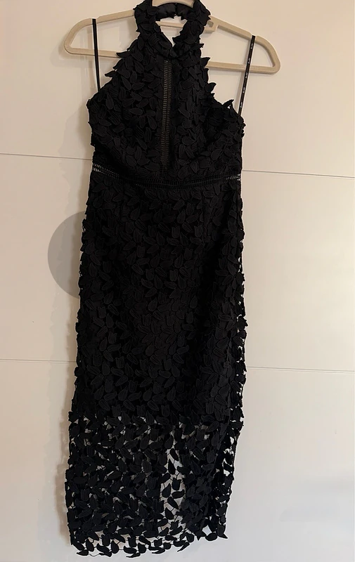 Elegant Black Lace Midi Dress – Excellent Condition