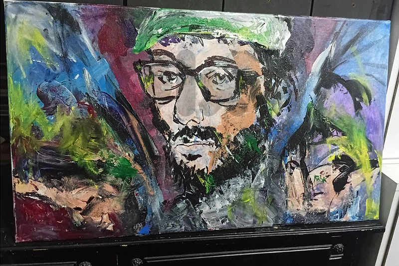 original acrylic painting signed 40 x 70 cm