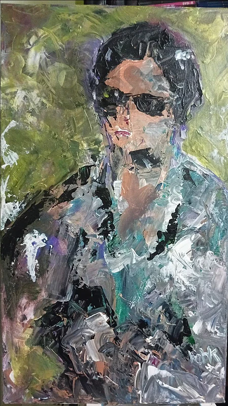 original acrylic painting canvas stretched on wooden frame  40x 70