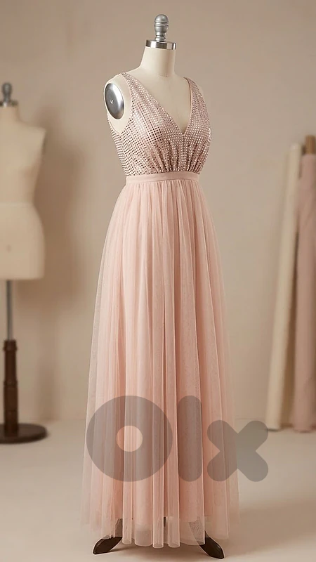 pink evening dress
