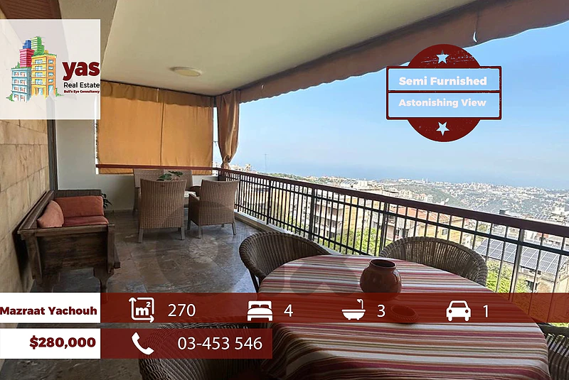 Mazraat Yachouh 270m2 | Semi Furnished | Astonishing View | JB
