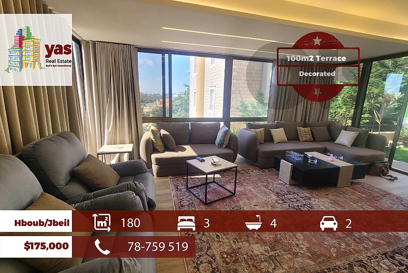 Hboub/Jbeil 180m2 | 100m2 Terrace | Brand New | Catch | OH Hboub/Jbeil 180m2 | 100m2 Terrace | Brand New | Catch | OH