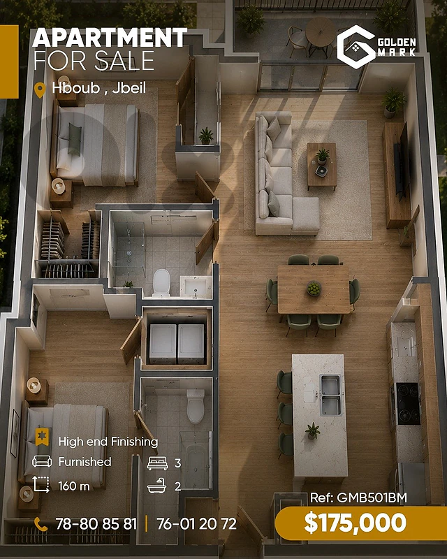 GMB501BM - Apartment For Sale In Hboub - شقة للبيع في حبوب GMB501BM - Apartment For Sale In Hboub - شقة للبيع في حبوب