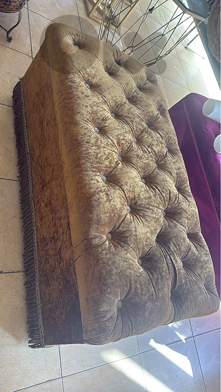 beige and purple sofa
