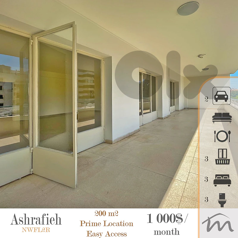 Ashrafieh | Spacious 200m² Apartment | Prime Location | 2 Balconies