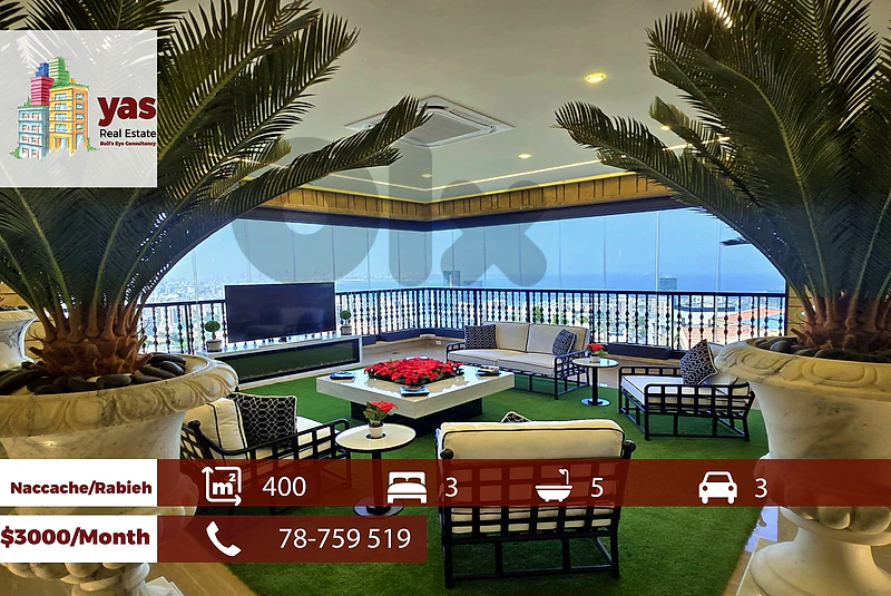 Naccache/Rabieh 400m2 | Rent | Astonishing View | Classy Area | OH
