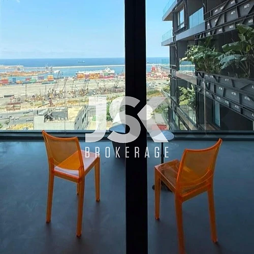 L22147 High-End Apartment with Sea View For Sale in Mar Mikhael