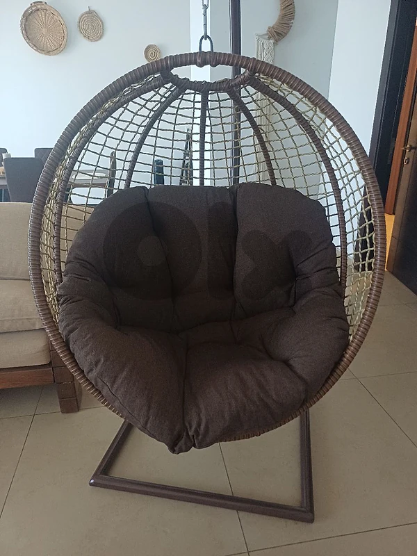 Modern Hanging Egg Chair with Stand – Wicker/Rattan Swing Chair