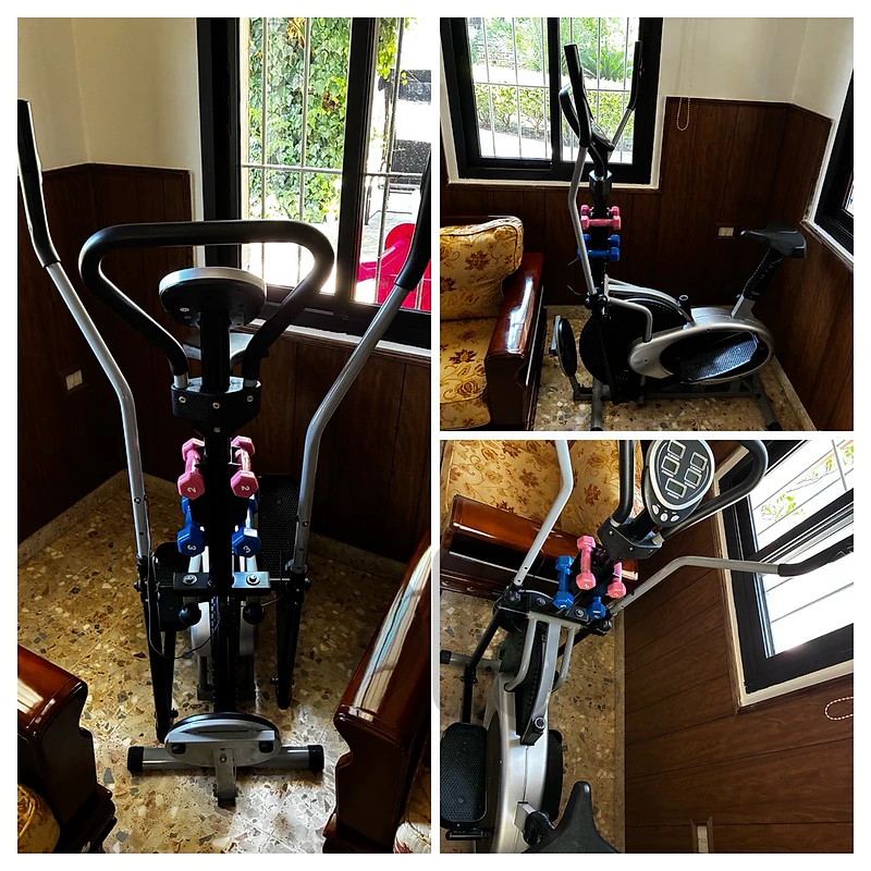 Elliptical Cross Trainer + Seat + Waist Twister + Dumbbells
