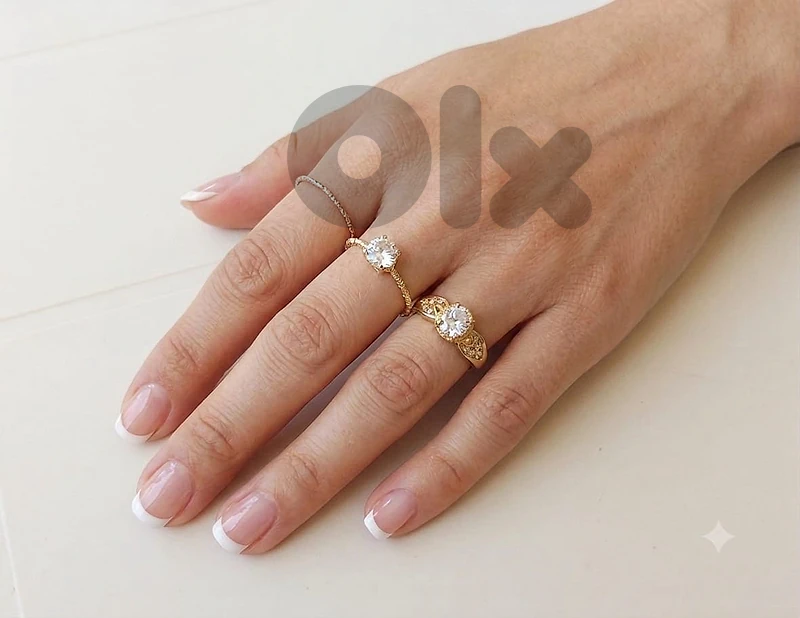 sparkling trio fashion ring set