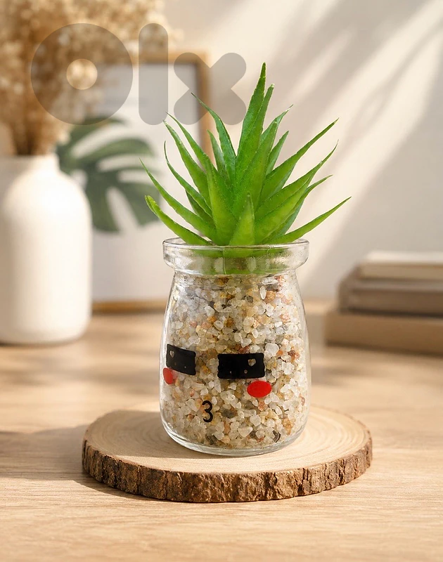 🌿 Handmade Mini Succulent Glass Planter – Cute Desk Decor