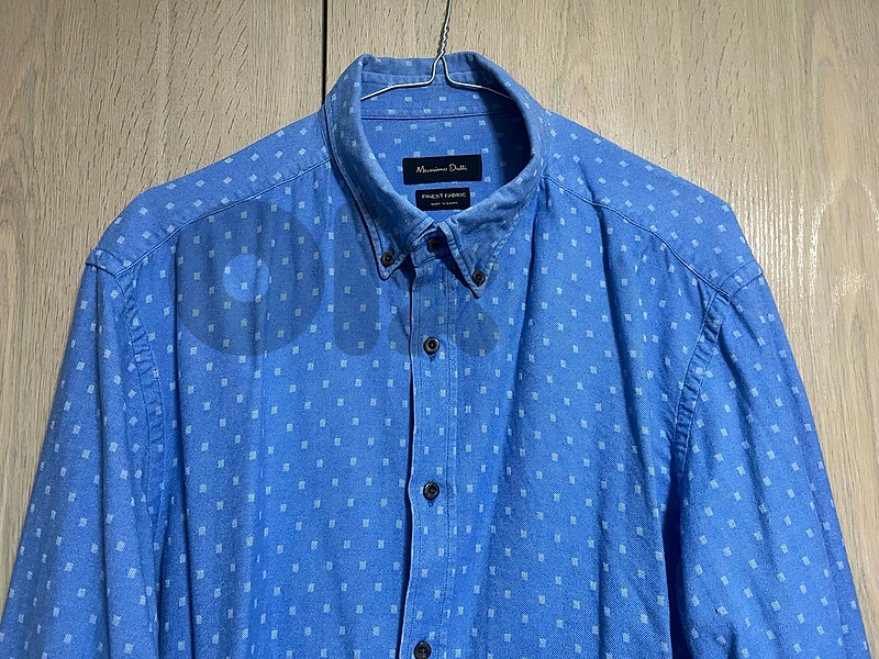 massimu dutti blue chemise long sleeve