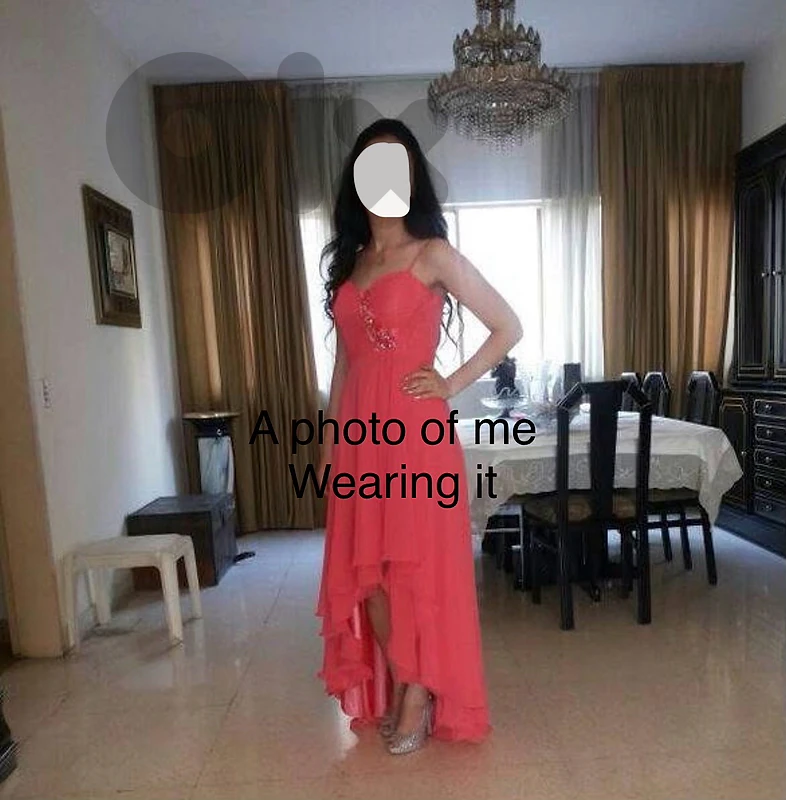 Coral Prom / Evening Dress with Spaghetti Straps & Matching Wrap