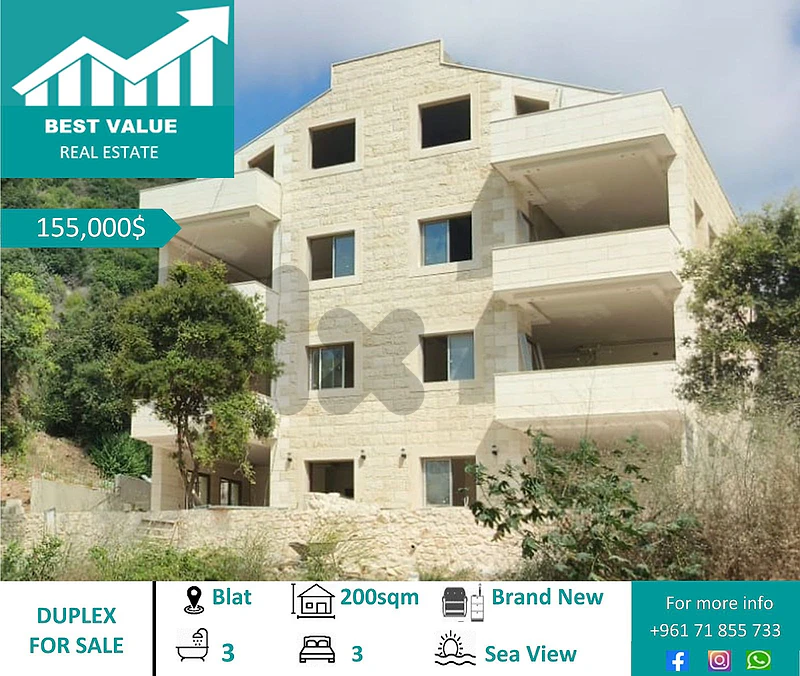 Brand new duplex for Sale in Blat, close to LAU, with high ROI.