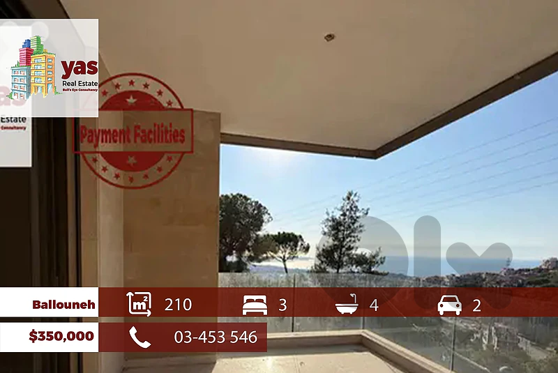 Ballouneh 210m2 | High-End | Prime Location | View |PAYMENT FACILITIES