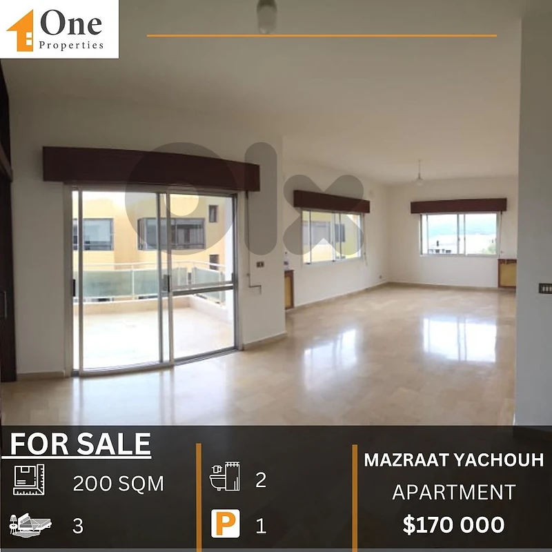 APARTMENT FOR SALE IN MAZRAAT YACHOUH