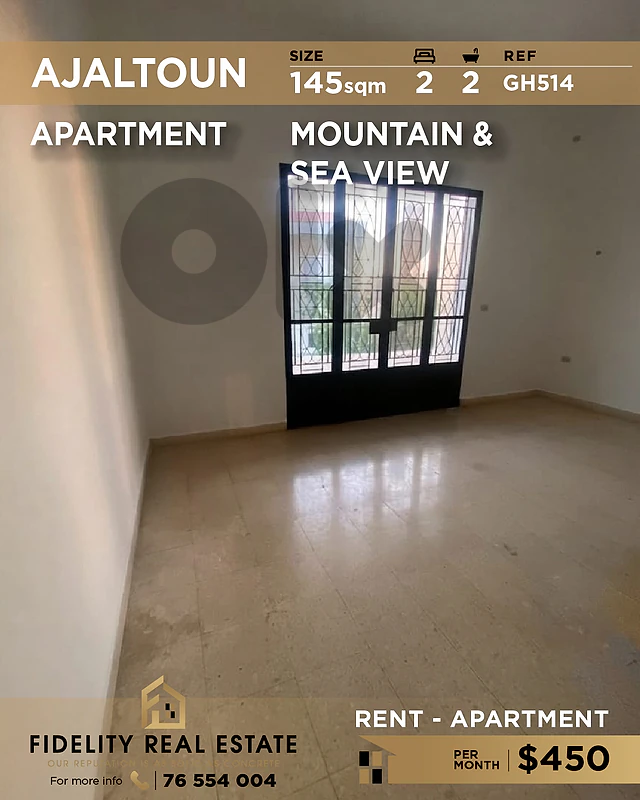 Apartment for rent in Ajaltoun GH514 شقة للإيجار في عجلتون،