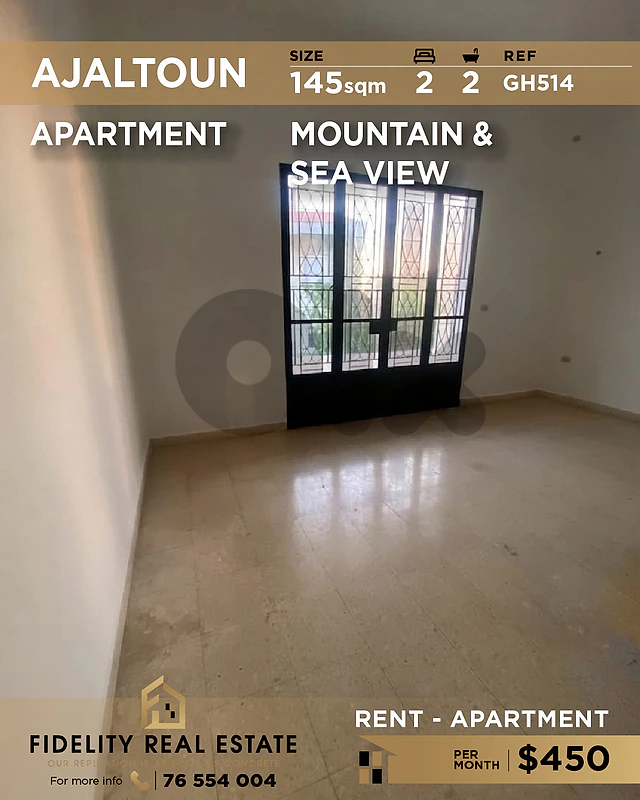 Apartment for rent in Ajaltoun GH514 شقة للإيجار في عجلتون،