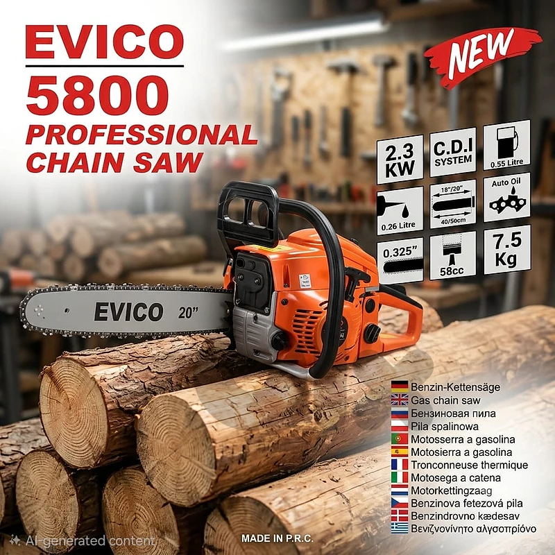 gasoline chainsaw EVICO منشار بنزين
