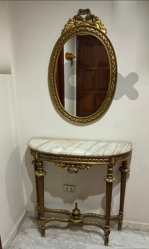 Antique Console and Mirror Neo Classical Style
