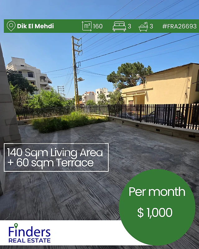 Apartment for rent in Dik El Mehdi!شقة للإيجار في ديك المحدي!