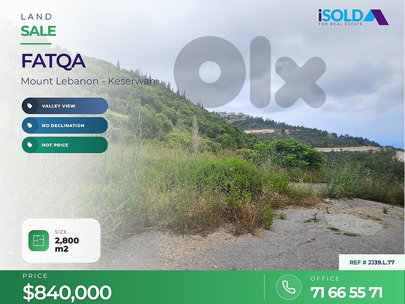 HOT DEAL - Exceptional Land in Fatka for Sale with Valley view HOT DEAL - Exceptional Land in Fatka for Sale with Valley view