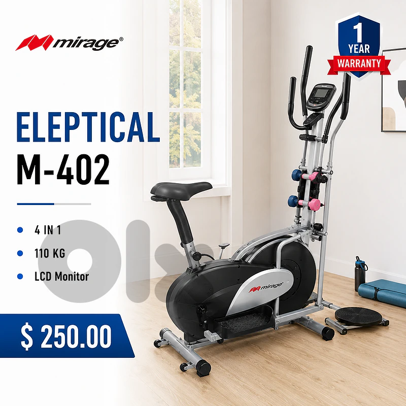 MIRAGE Fitness Equipment (Treadmills, Bikes, Ellipticals) - 1 Year War