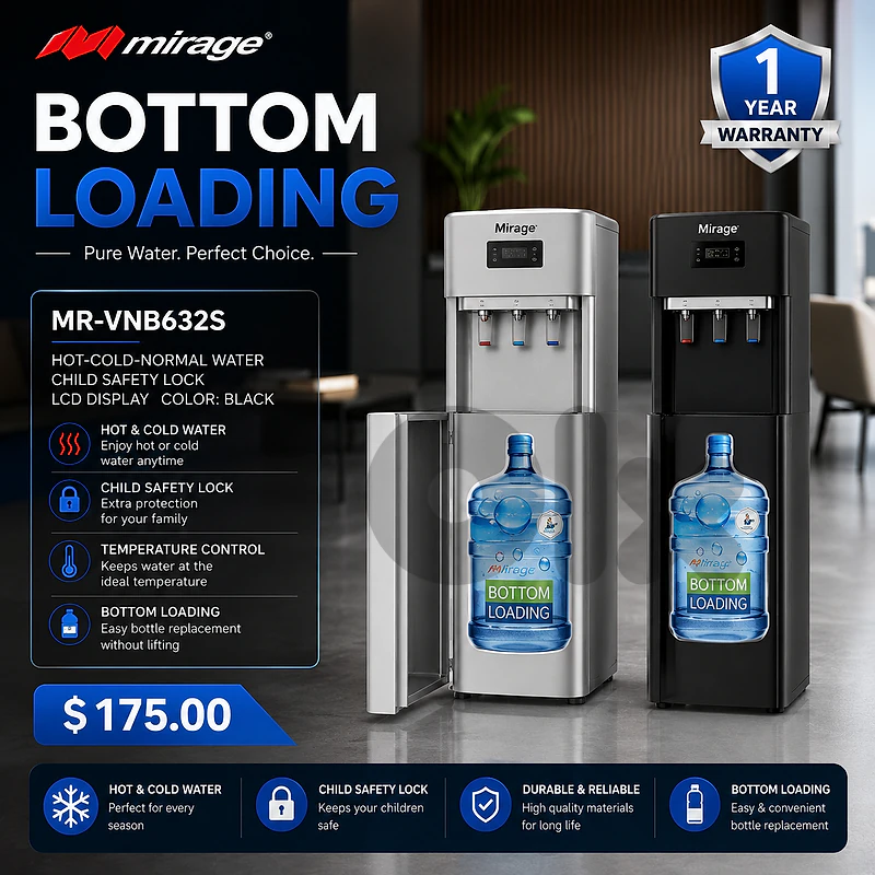 MIRAGE Water Dispensers (Top & Bottom Loading) - 1 Year Warranty