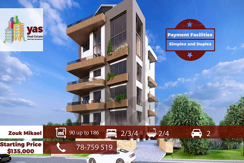 Zouk Mikael 90m2 up to 186m2 | Simplex & Duplex | Brand New | EH Zouk Mikael 90m2 up to 186m2 | Simplex & Duplex | Brand New | EH