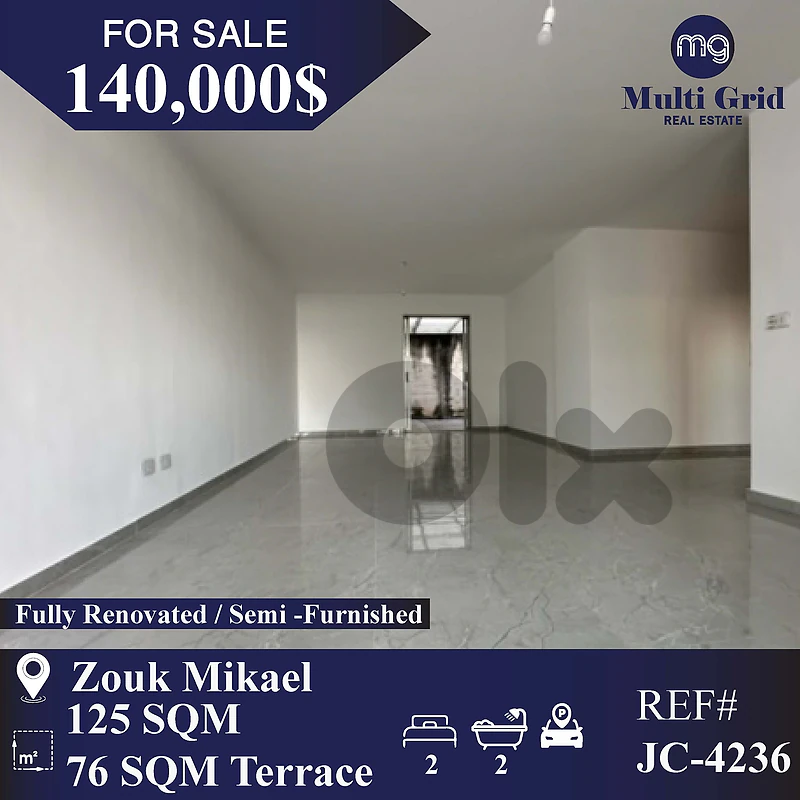 JC-4236 Apartment For Sale in Zouk Mikael شقة للبيع في ذوق مكايل JC-4236 Apartment For Sale in Zouk Mikael شقة للبيع في ذوق مكايل