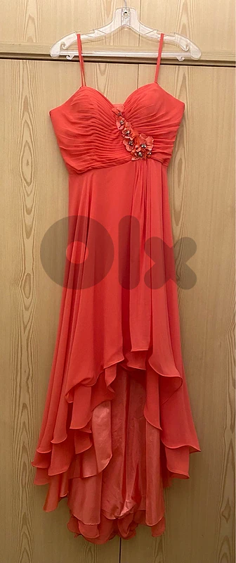 Evening Dress with Spaghetti Straps & Matching Scarf