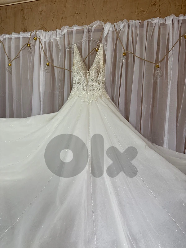 white bridal dress