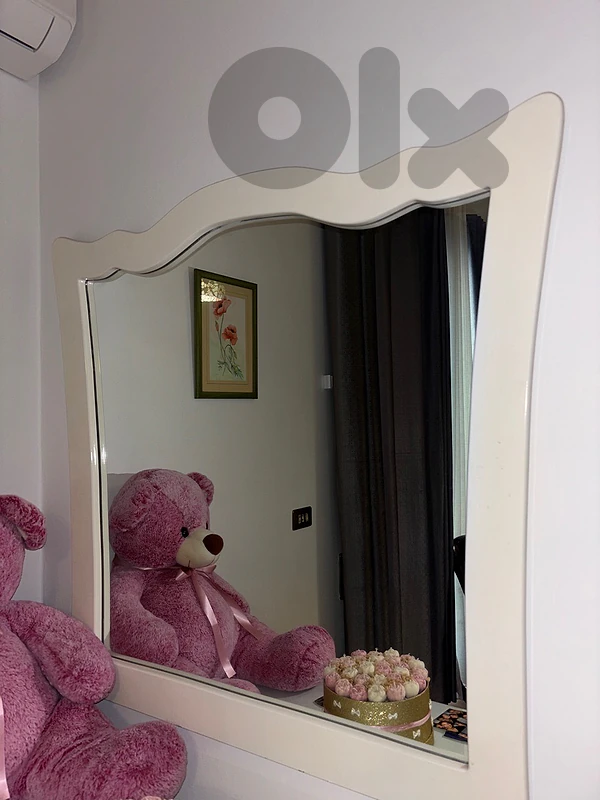 Off- white vintage mirror