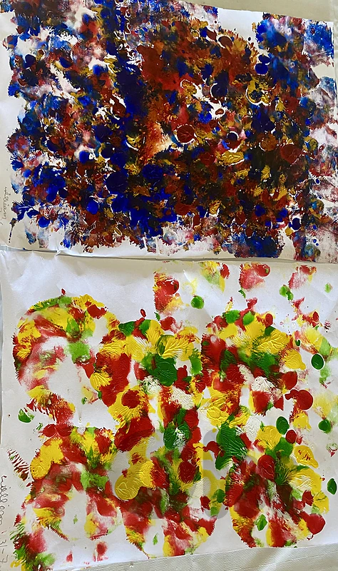 beautiful abstract dual paintings