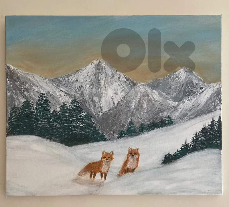 Landscape  winter painting