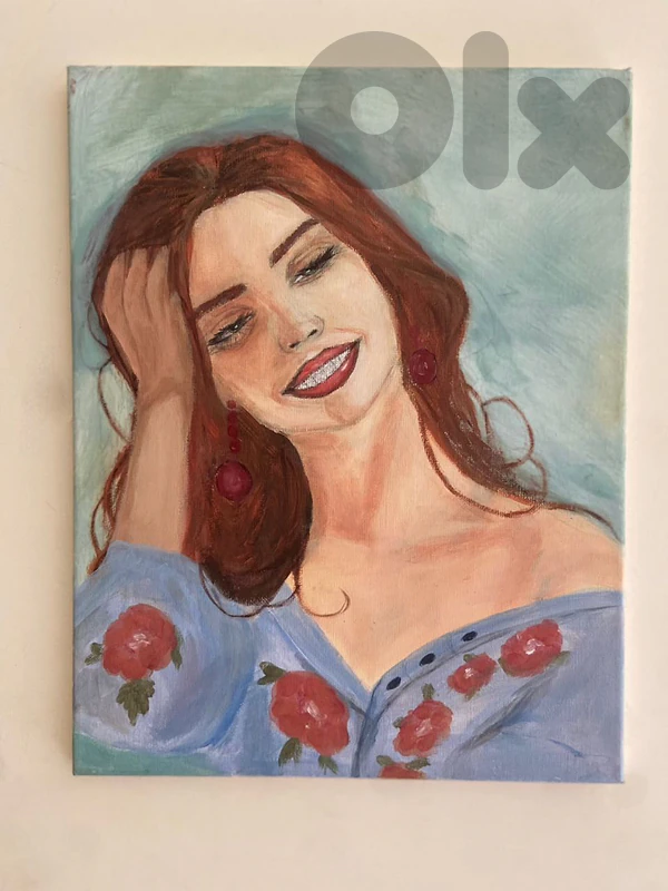 Beautiful girl painting